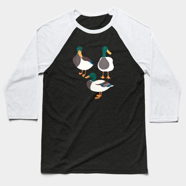 Happy ducks from the lake Baseball T-Shirt by estudioanzol